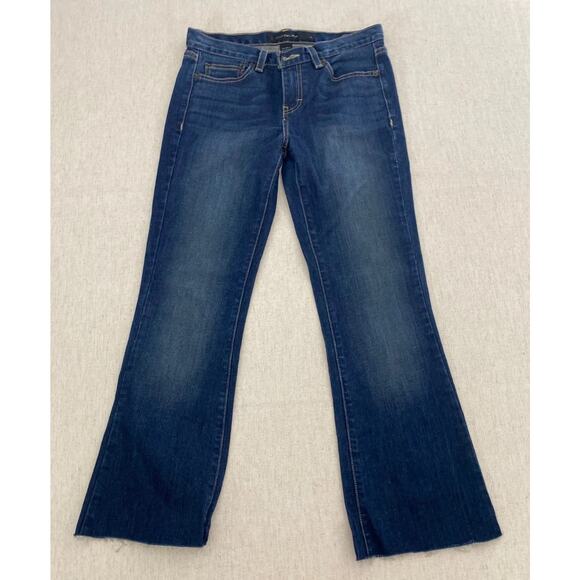 Calvin Klein Jeans Womens Size 2 Blue Denim Flare Leg Button Zip Pockets - Picture 1 of 12